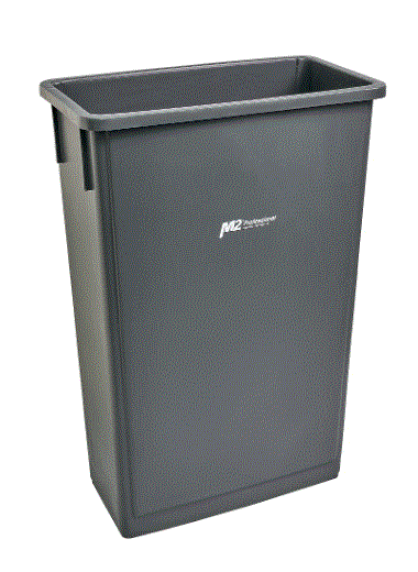 POUBELLE SLIM 23 GAL RECTANGULAIRE GRIS